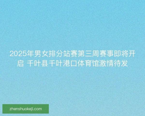 2025年男女排分站赛第三周赛事即将开启 千叶县千叶港口体育馆激情待发